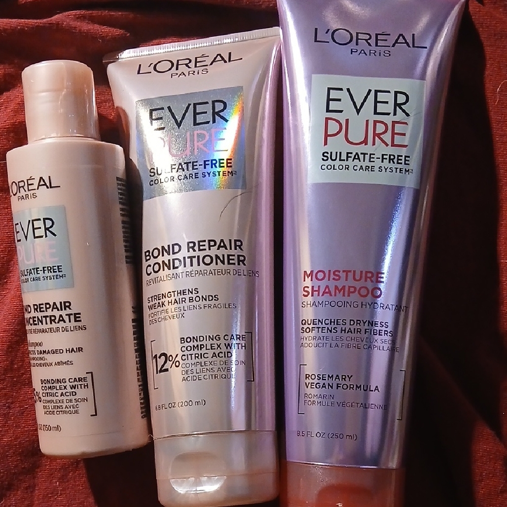 L'Oreal Ever Pure Hair Sulfate Free BOND RPR CONCENTRATE, CONDITIONER & MOISTURE